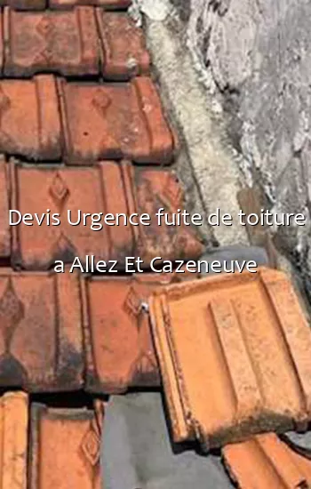 Devis Urgence fuite de toiture a Allez Et Cazeneuve