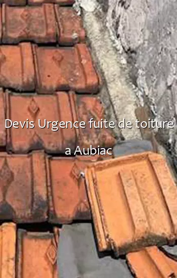 Devis Urgence fuite de toiture a Aubiac