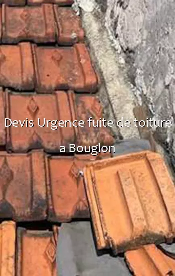 Devis Urgence fuite de toiture a Bouglon