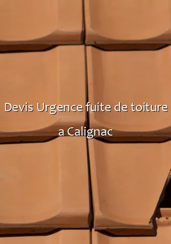 Devis Urgence fuite de toiture a Calignac