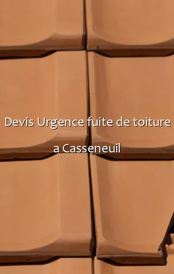 Devis Urgence fuite de toiture a Casseneuil