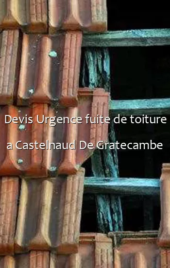 Devis Urgence fuite de toiture a Castelnaud De Gratecambe