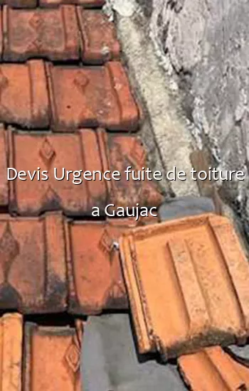 Devis Urgence fuite de toiture a Gaujac