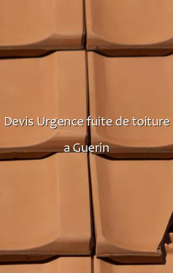 Devis Urgence fuite de toiture a Guerin