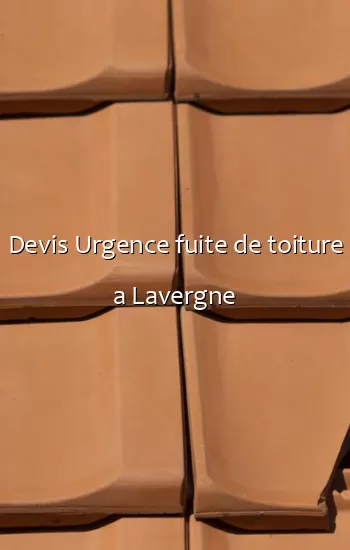 Devis Urgence fuite de toiture a Lavergne