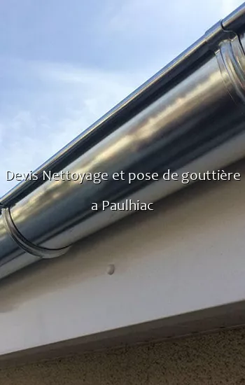 Devis Nettoyage et pose de gouttière a Paulhiac