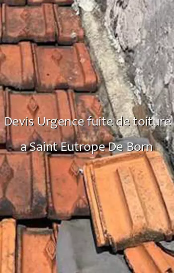 Devis Urgence fuite de toiture a Saint Eutrope De Born