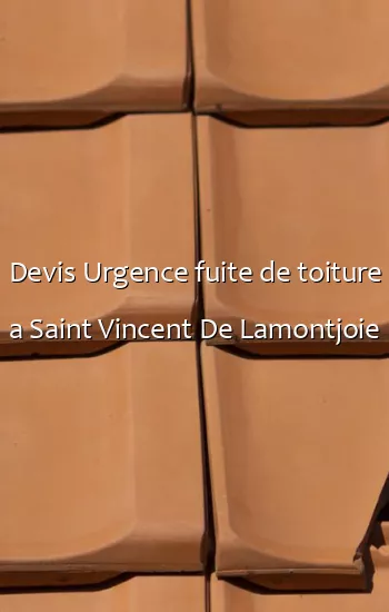 Devis Urgence fuite de toiture a Saint Vincent De Lamontjoie