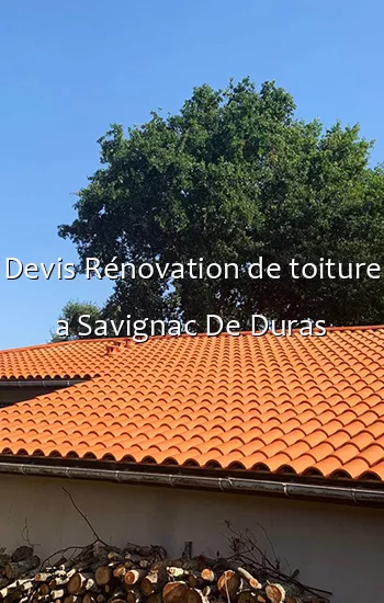 Devis Rénovation de toiture a Savignac De Duras